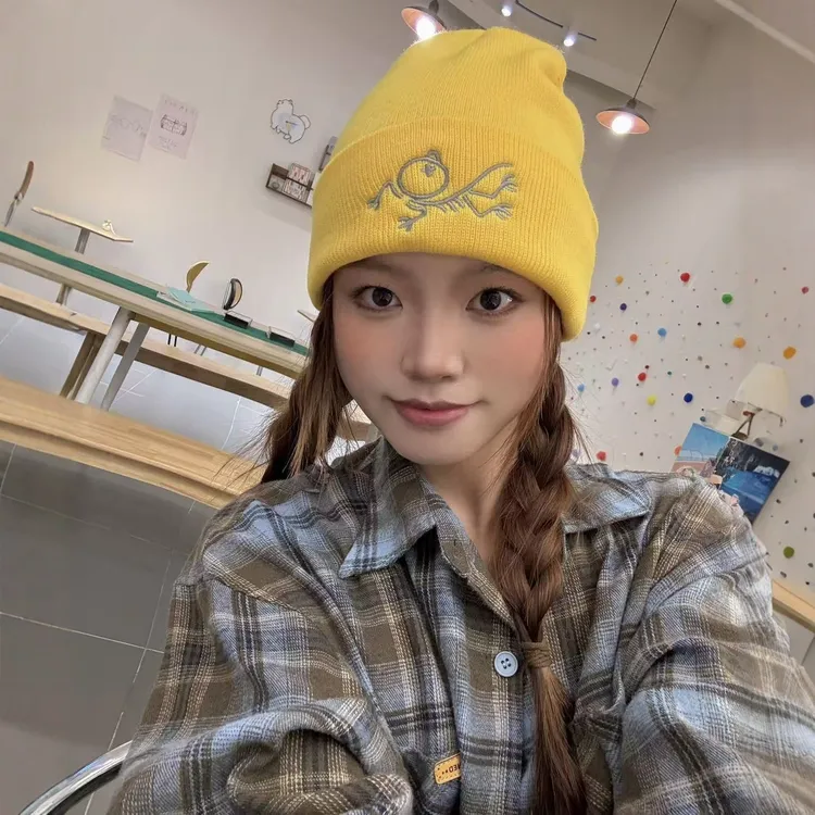 新小鸡冷帽雪山户外徒步秋季女款针织帽美式多巴胺推荐徒步显眼包