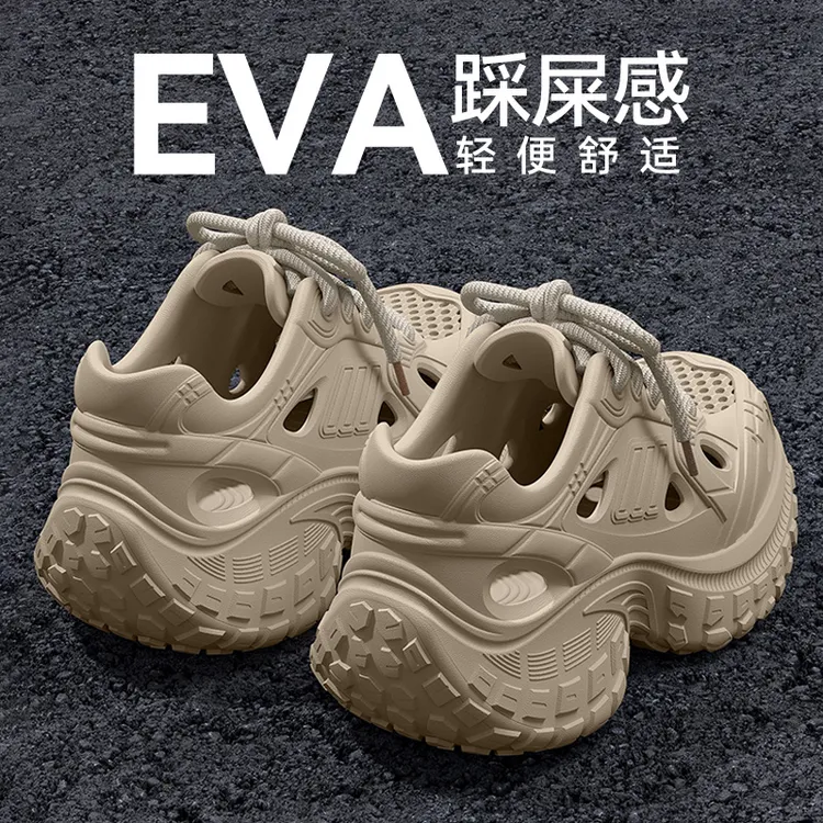 老爹洞洞鞋女款2025新款夏季外穿逛街上班家居厚底包头凉拖鞋女士