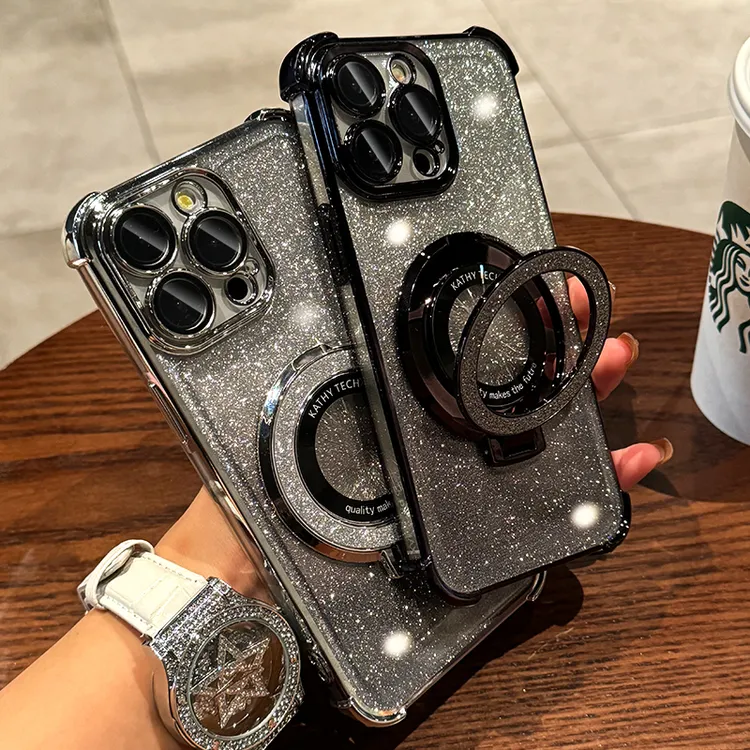 适用苹果16promax手机壳华为P80mate70四角小米15蝴蝶vivoppo支架