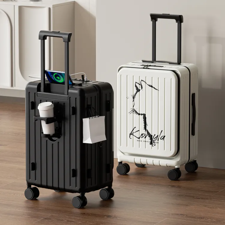 侧开行李箱可扩展加厚拉杆箱女款寸登机箱轻便耐磨抗摔防刮耐用A