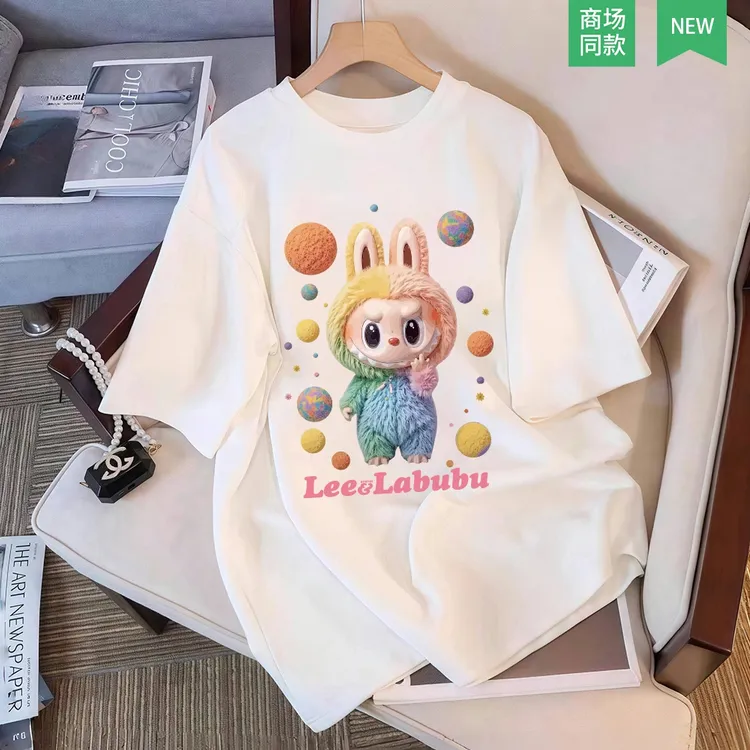 专柜新品丨拉布布联名LABUBU丨万人种草丨夏季纯棉短袖t恤男女潮