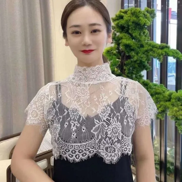 假领子女百搭假领蕾丝多功能假领高级感潮蕾丝立领罩衫假领子内搭
