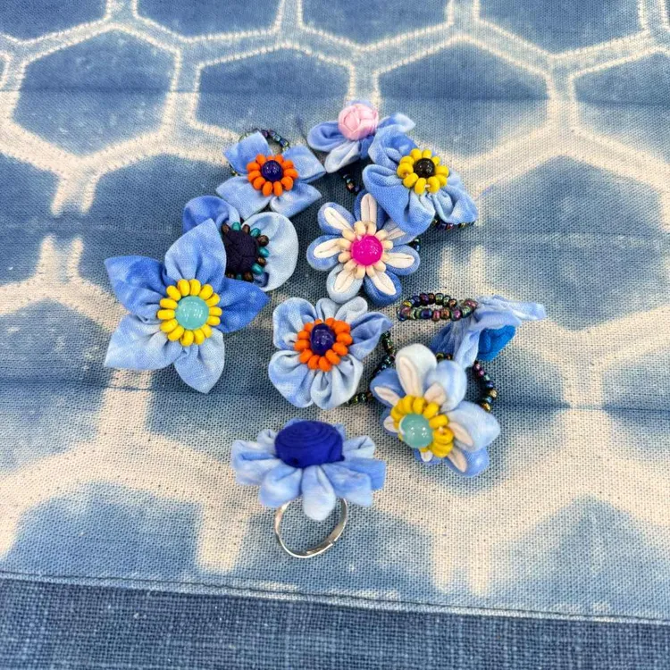 云南大理巍山民族民间特色手工艺优雅复古个性扎染戒指均码随机