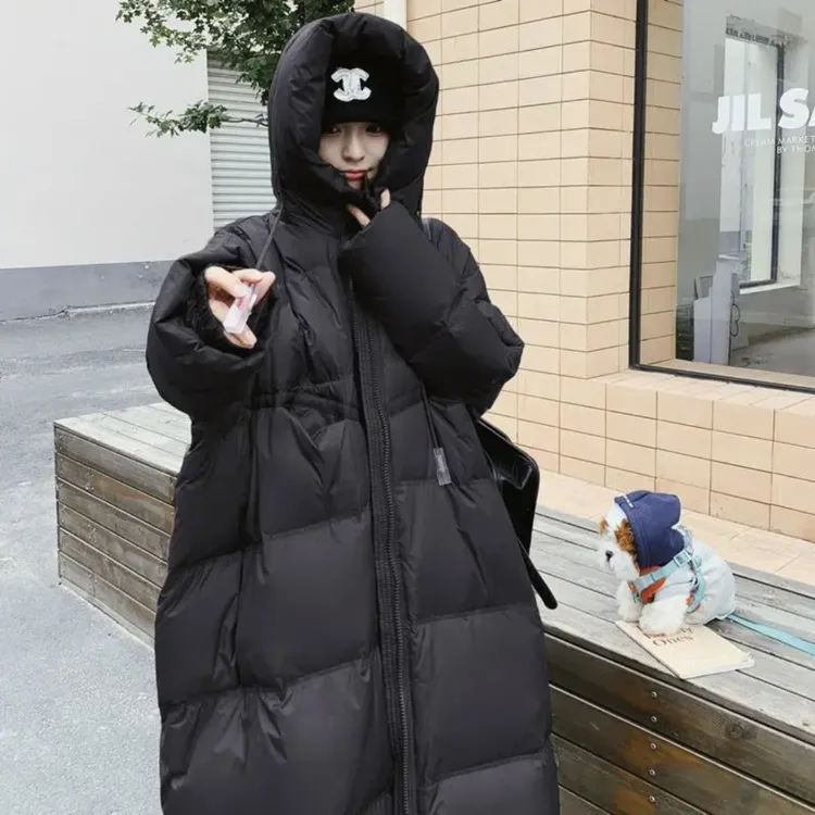 大码孕妇装羽绒服女宽松时尚百搭加厚保暖白鸭绒外套230斤大衣冬