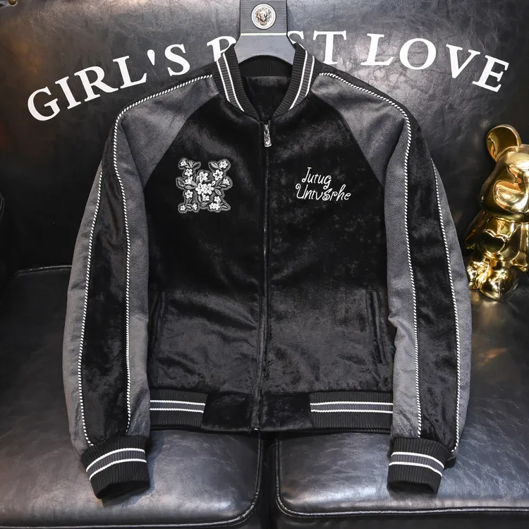 NIPEHUEIN/尼皮怀恩棒球领夹克潮牌拼色刺绣青年休闲复古时尚