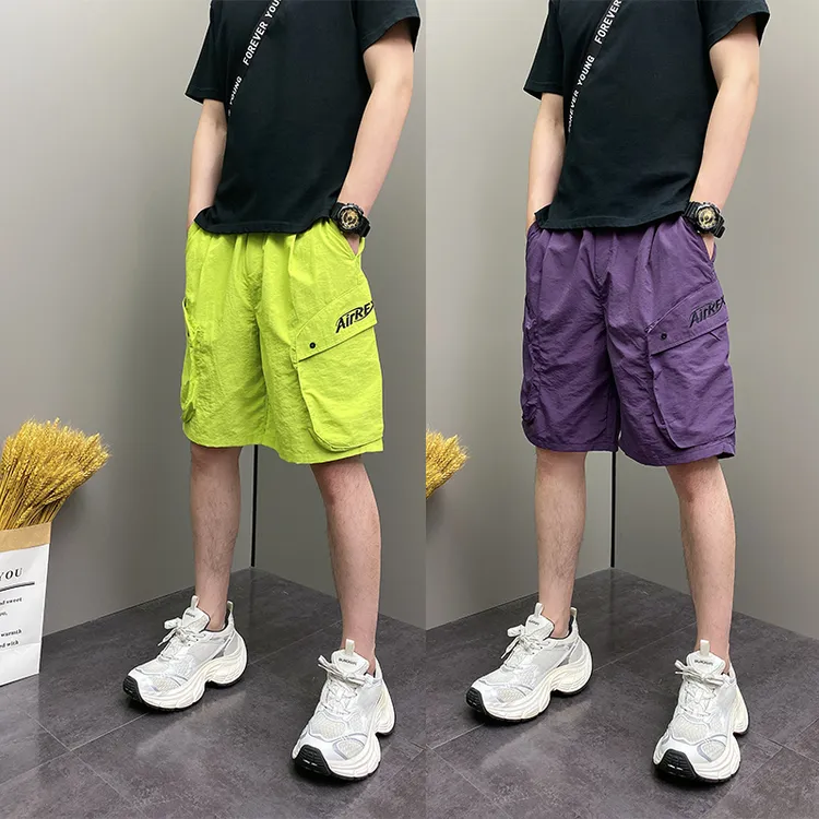 2025年夏季薄款潮流韩版痞帅个性设计感刺绣青年男士休闲五分短裤