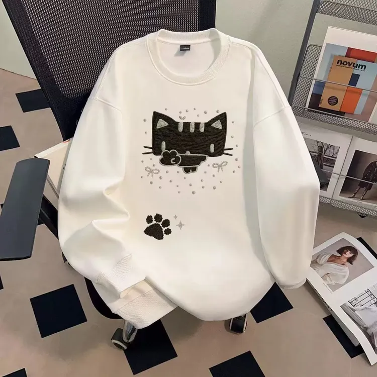 女童卫衣春秋季新款6-12岁潮款中大童秋冬加绒宽松韩版百搭上衣