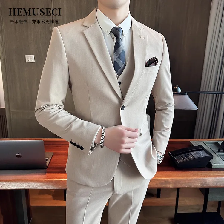 正装修身结婚西装青年小西服韩版潮流两粒扣休闲婚礼新郎职业礼服