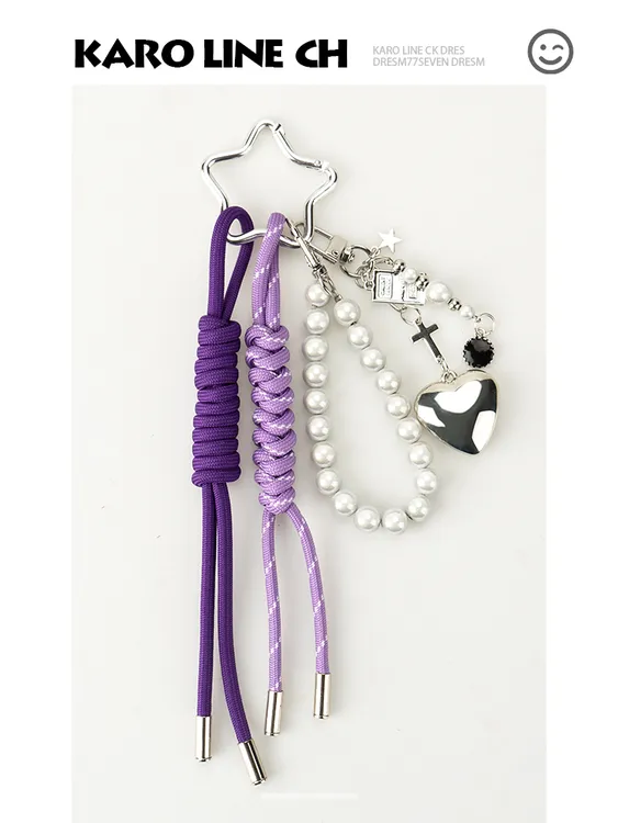 miu系高级感包包挂件ins甜酷风串珠钥匙扣手机链情侣书包挂件