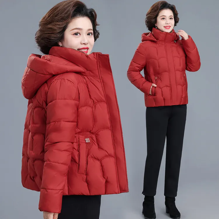 中老年女冬装保暖棉服短款妈妈秋冬外套老人衣服奶奶冬季加厚棉袄