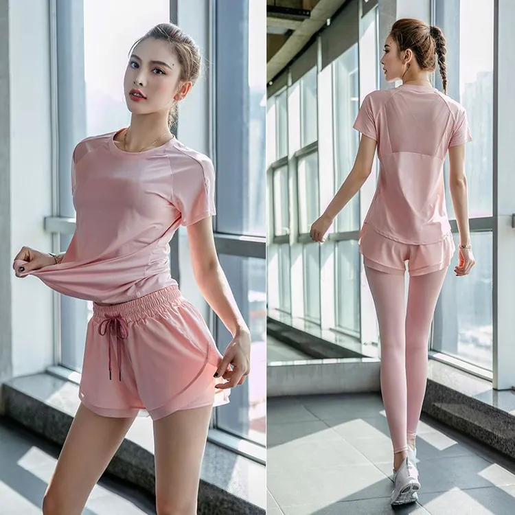 【三件套】运动套装女夏季新款瑜伽服女健身套装大码宽松透气速干女