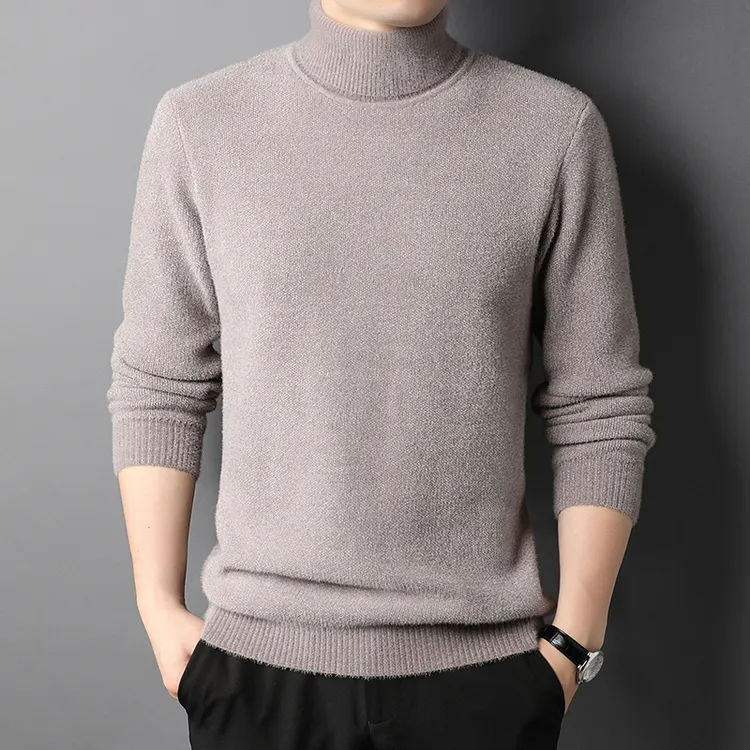 LOYALBIRD/忠诚鸟男士高领双面绒毛针织衫冬季不起球加厚防寒毛衣