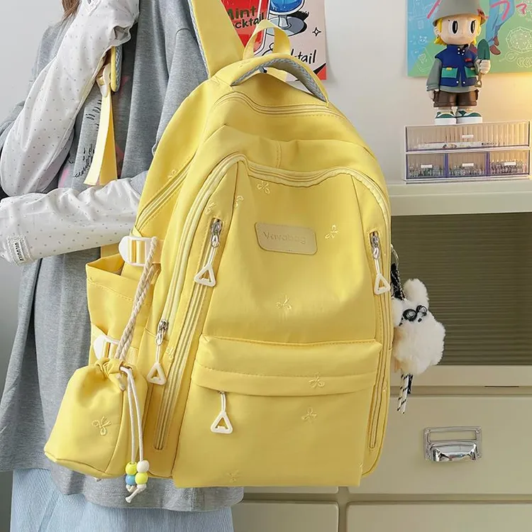2025.新品宽肩带女书包大容量初中生高中生双肩包