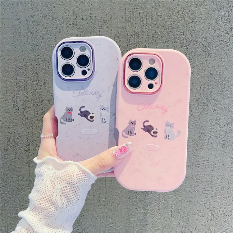 可爱泼墨小猫新款适用苹果17pro手机壳iPhone16max小米15华为mate
