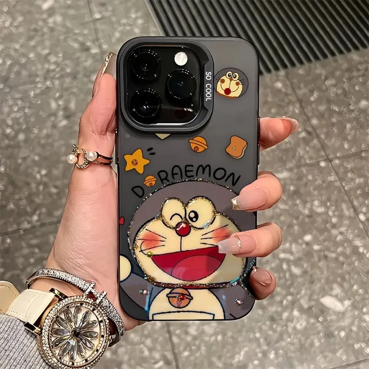 眨眼叮当猫适用苹果16/15手机壳iPhone13/14promax防摔12卡通11xr