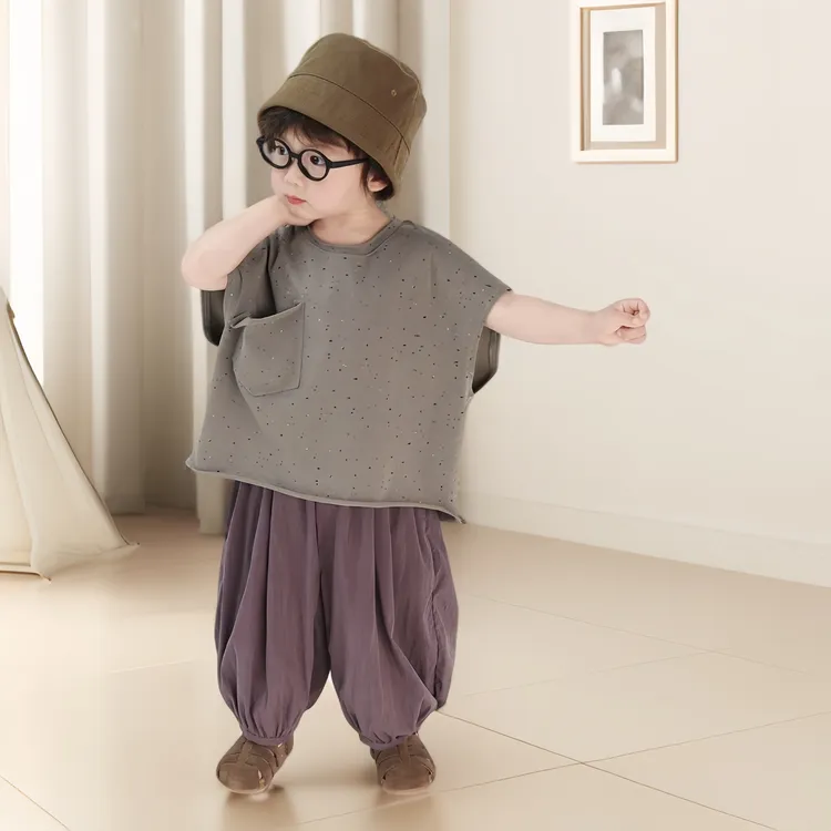 男童休闲夏装套装儿童男孩无袖长裤宽松透气舒适韩版潮酷时尚百搭
