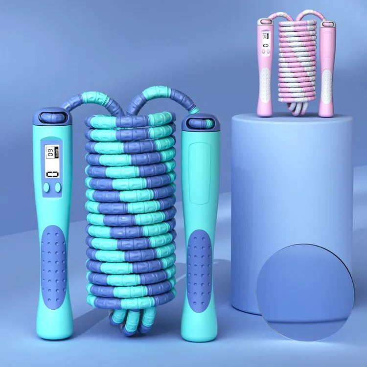 智能跳绳学生竹节有绳跳繩体育用品可调节计数跳绳定制印logo