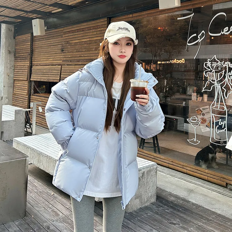 零下东北哈尔滨雪乡旅游冬季短款羽绒服女小个子宽松加厚防寒外套