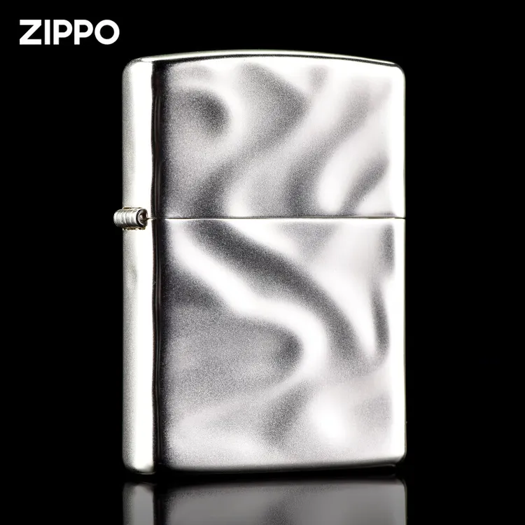 ZIPPO/之宝打火机正版个性镀银立体水波纹双面煤油防风送礼男DYJ1