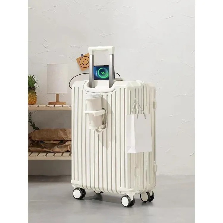 【西藏包邮】2025新款男女多功能行李箱USB充电旅行箱水杯架万向轮