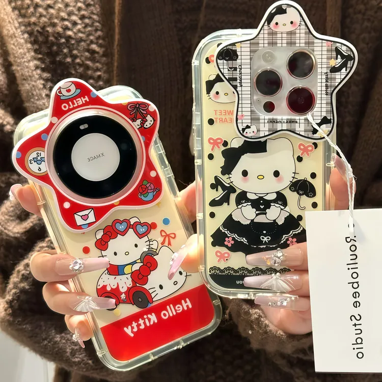 可爱KT星星镜头适用苹果17/16promax手机壳华为vivoppo小米15套潮