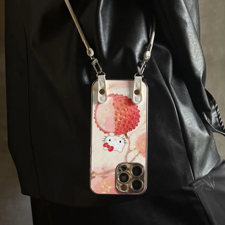 荔枝KT猫适用苹果17pro手机壳iphone17新款16小羊皮15防摔14开学