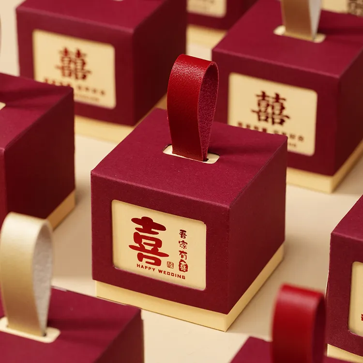 2025结婚喜糖盒中式高级感礼盒糖果空盒子订婚礼装糖袋包装盒