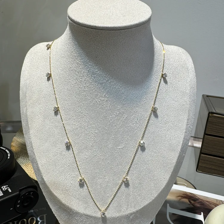 实验室培育钻石【念慈高定】18k满天星项链20分一颗2.86g可调节