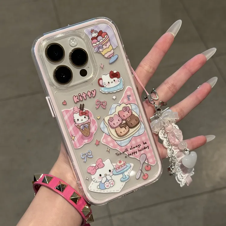 欧克里里甜品Kitty主题挂链适用苹果16手机壳华为vivo小米15oppo