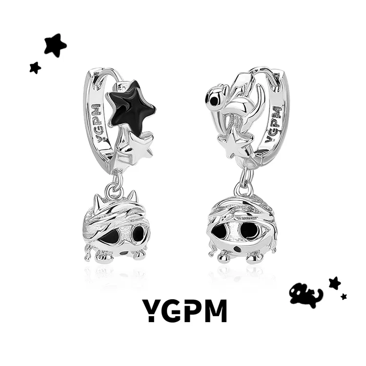 925银珐琅耳饰 YGPM纯银木乃伊系列耳钉女甜酷个性耳环高级感耳饰