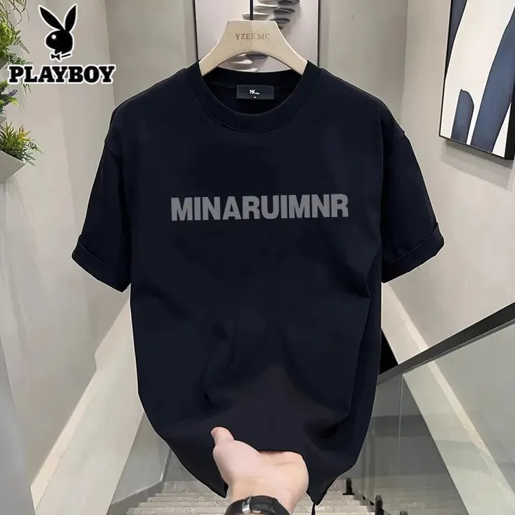 潮牌美式百搭上衣T2025新款爆款圆领高档男士短袖T恤夏季半袖纯棉