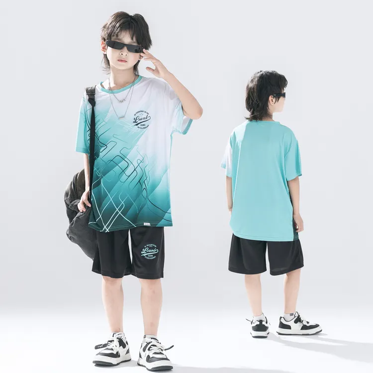 【篮球服套装】男童套装短袖短裤夏装轻薄透气儿童中大童装两件套