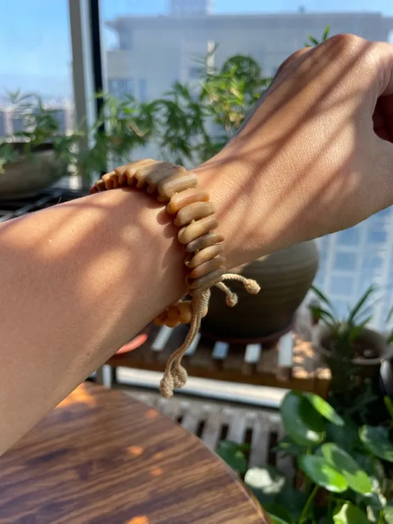 椰枣核棕榈籽混搭复古风手串