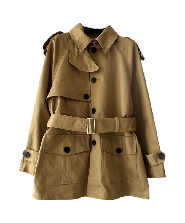 【顾文婷推荐】蒋云25 斜纹卡其布经典短款风衣 E25AW02078AA