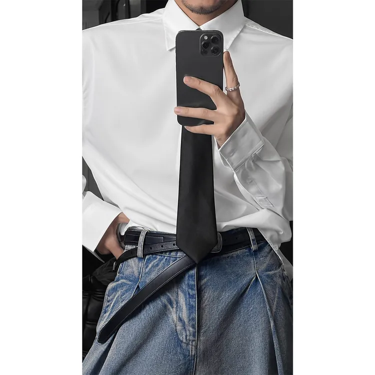 cleanfit白色冰丝衬衫男款夏季潮流高级感慵懒风长袖衬衫防晒外套