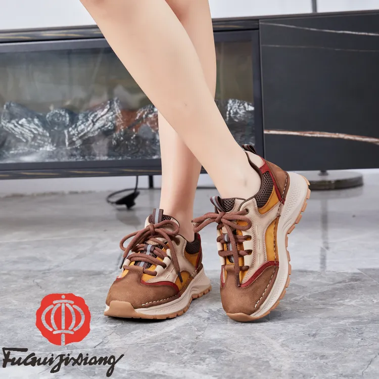 拼色厚底阿甘透气秋季时尚休闲鞋休闲鞋运动鞋女鞋