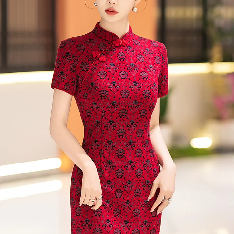 高端新中式绝美旗袍民国风夏装2025新款气质老上海晚礼服日常可穿