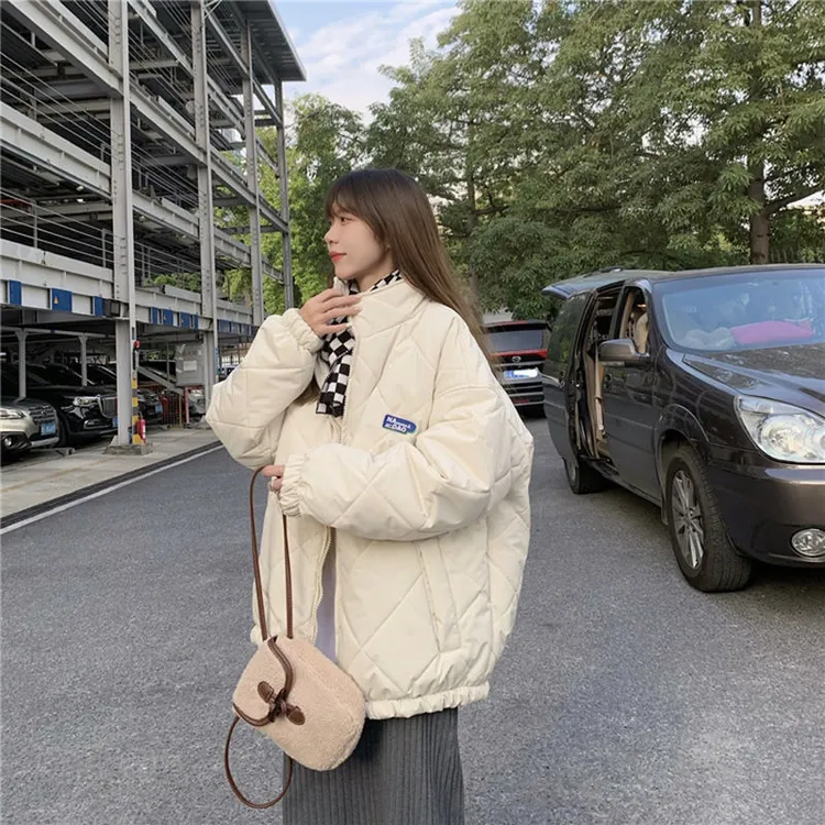 菱格棉服女秋冬季新品加厚棉袄潮学生休闲宽松可爱棉衣保暖外套女