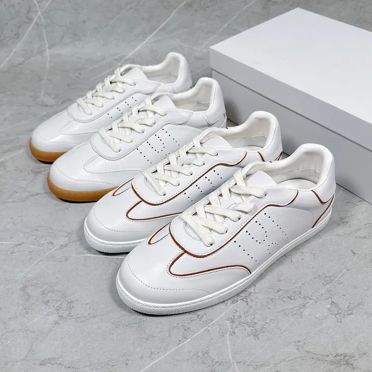 2026春季新款真皮系带复古德训鞋女超舒适暴走百搭休闲运动小白鞋