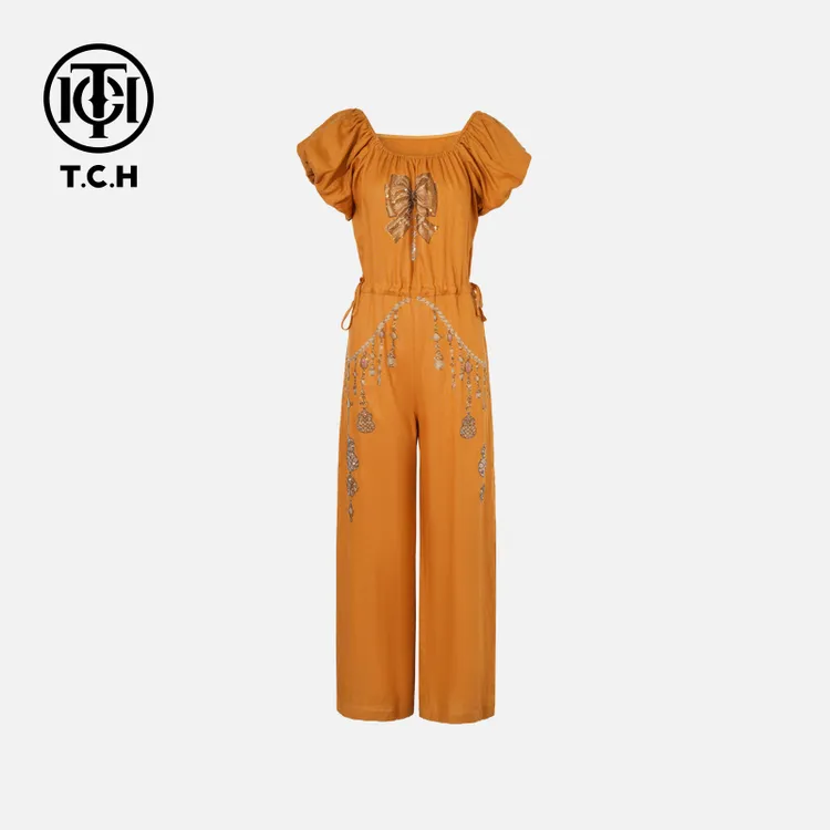 TCH私服烫钻工艺时尚休闲气质蝴蝶连体裤女T75B20E5219轻奢tch