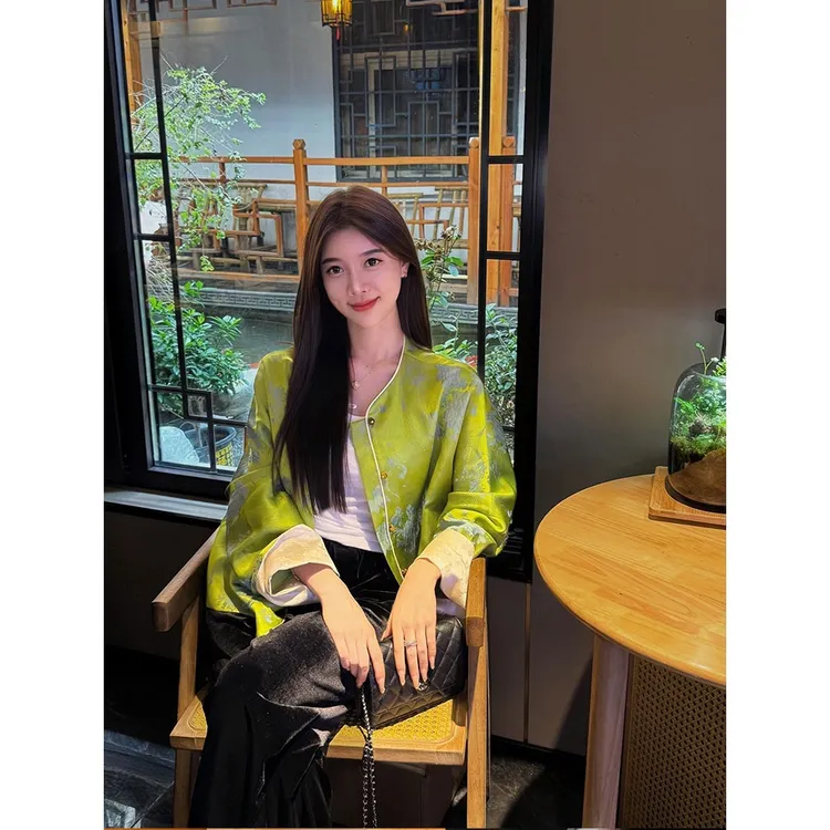 气质高端独特新中式女装国风宋锦外套女2025秋季新款唐装复古上衣