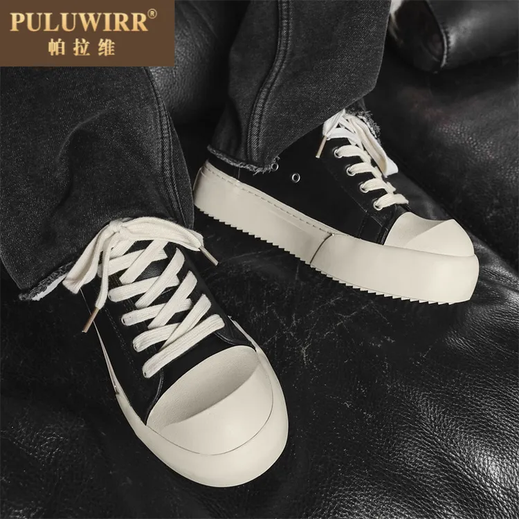 原创小众设计感大头鞋男日系复古潮男街拍板鞋潮流百搭厚底小丑鞋