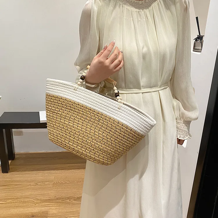 托特包耐脏编织沙滩手拎包洋气夏季草编包韩版时尚百搭菜篮子小众