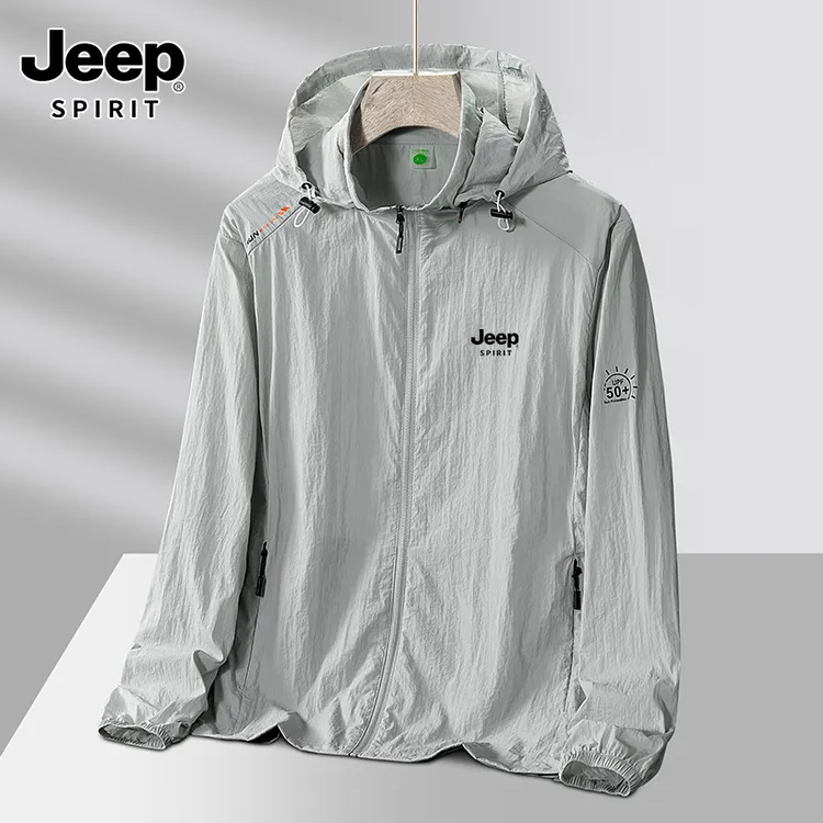 JEEPSPIRIT吉普防晒衣男夏季2025新款冰丝钓鱼防晒服皮肤衣外套