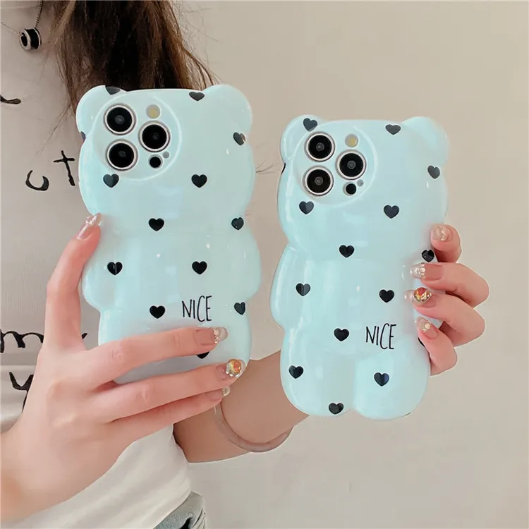 卡通爱心小熊iPhone14Plus/13适用12/11苹果15PROMAX手机壳手机壳