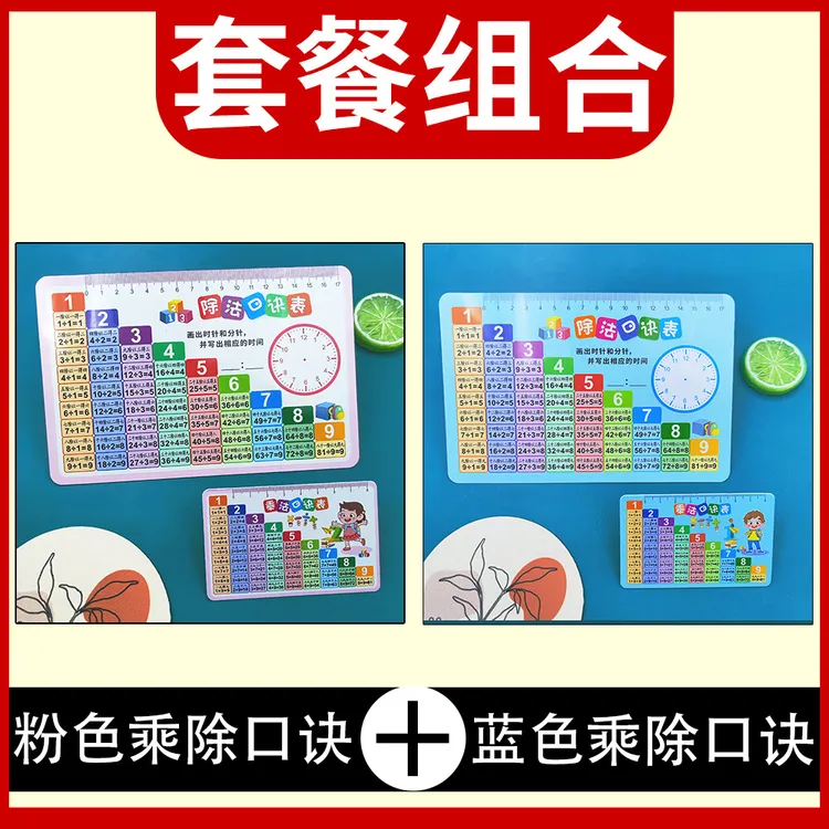 九九乘法口诀表卡片小学数学一二三年级乘除法背诵神器