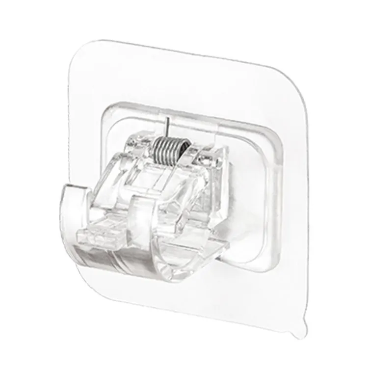 免钉免打孔鱼竿架透明收纳强力自粘展示器墙上挂架鱼竿固定家用扣