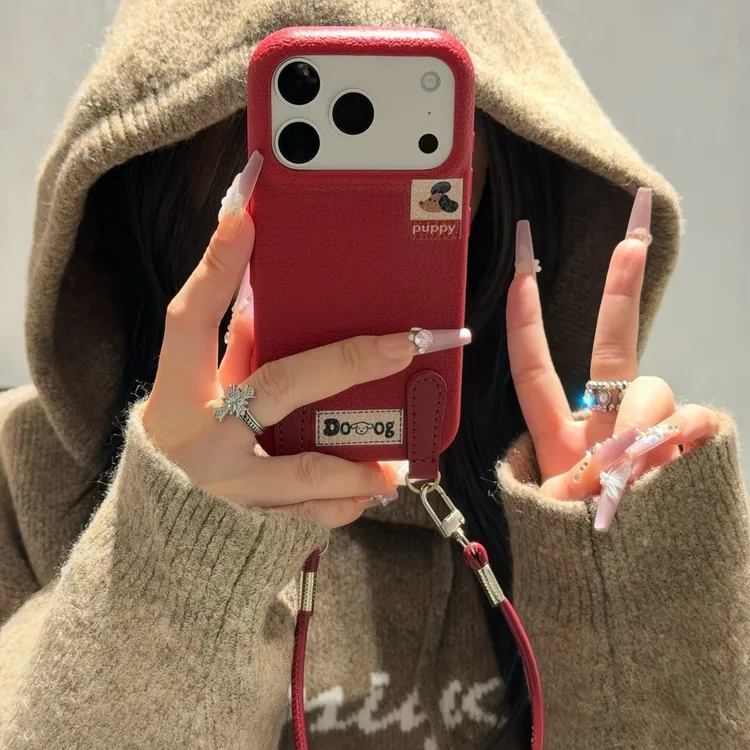 秋冬安哥拉红腊肠狗适用苹果17/16promax手机壳华为P70vivo小米15