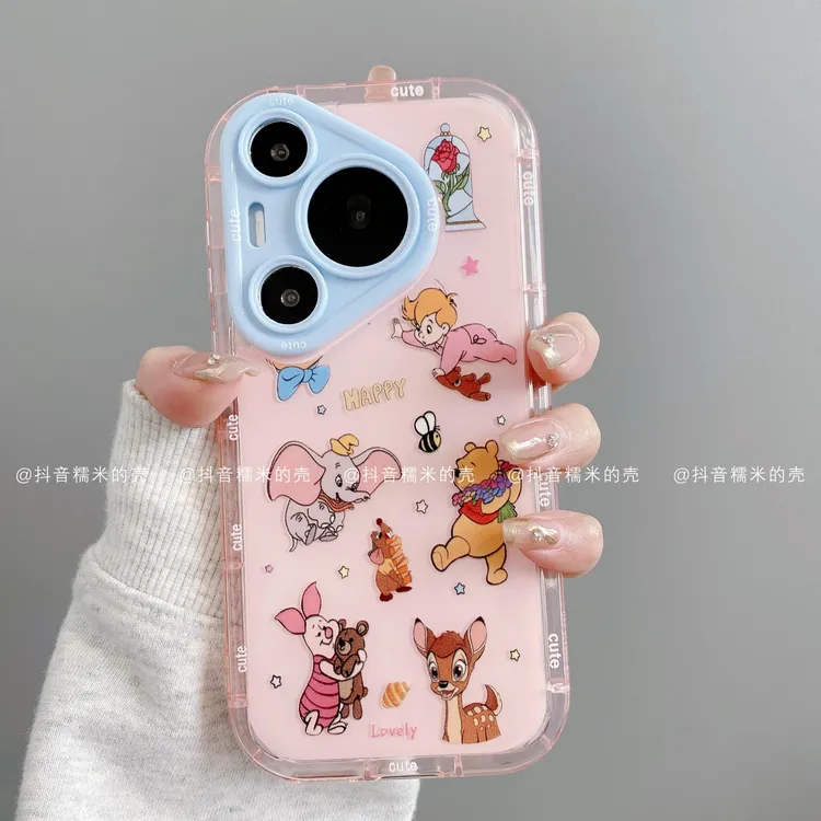 （华为p系列）果冻奶油壳适用华为p70pro/70/60玫瑰卡通可爱手机壳