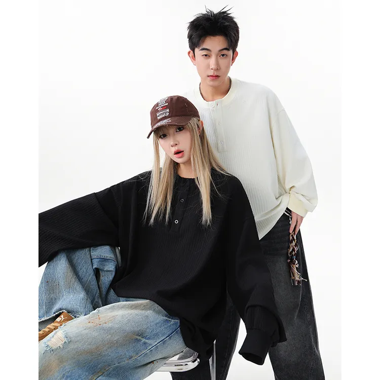 男生女生宽松型卫衣秋季新款圆领休闲体恤潮牌简约纯色套头长袖衫